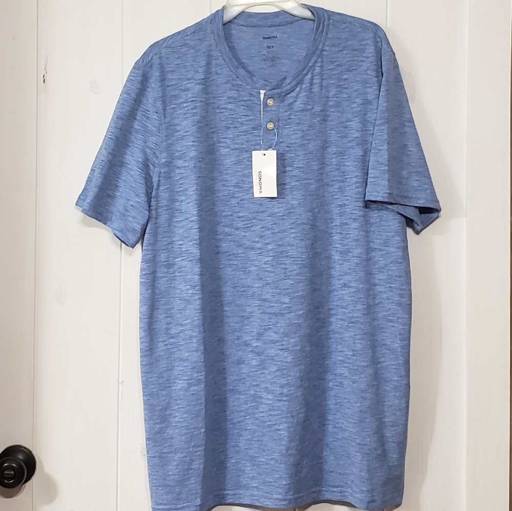 Men's XLT: 'SONOMA' Blue Henley Shirt